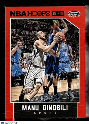2015-16 NBA HOOPS RED /299 MANU GINOBILI SPURS