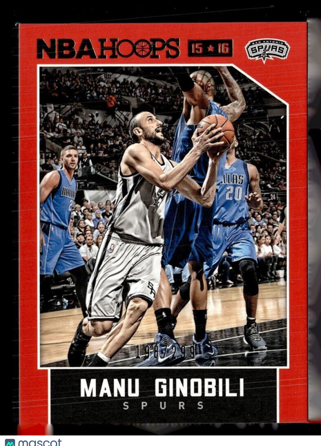 2015-16 NBA HOOPS RED /299 MANU GINOBILI SPURS