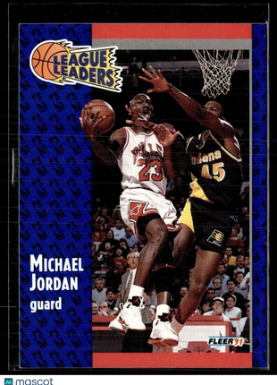 1991-92 FLEER LEAGUE LEADERS MICHAEL JORDAN BULLS
