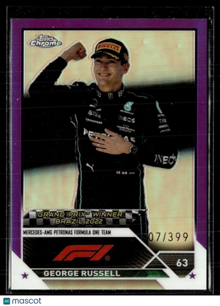 2023 TOPPS CHROME FORMULA 1 F1 PURPLE /399 #164 GEORGE RUSSELL