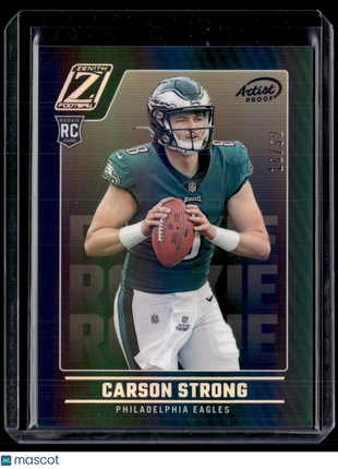 2022 DONRUSS ZENITH ARTIST PROOF /50 ROOKIE CARSON STRONG EAGLES
