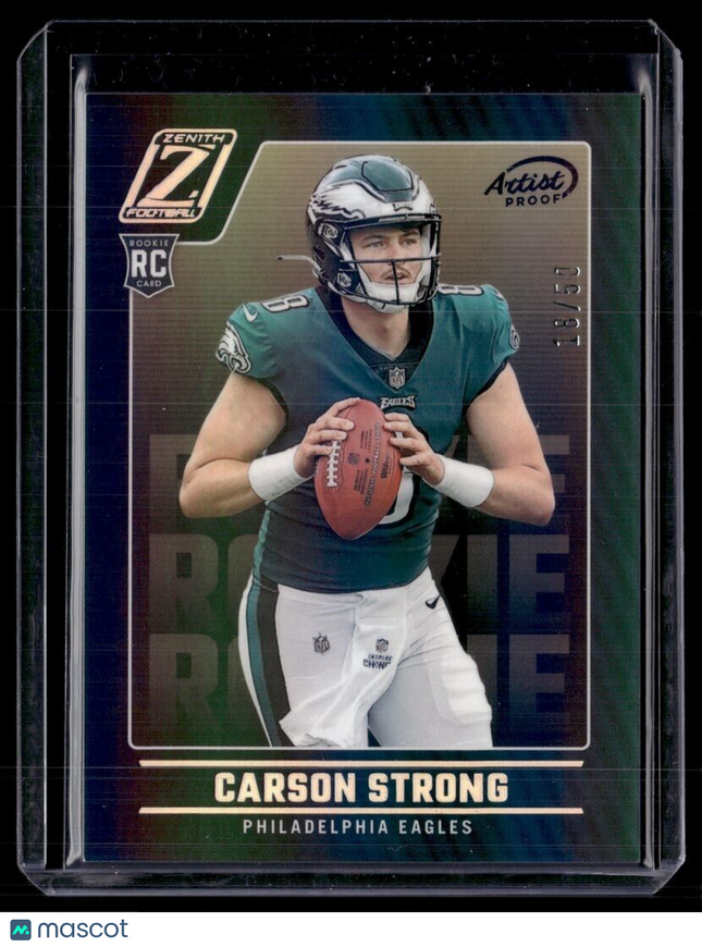 2022 DONRUSS ZENITH ARTIST PROOF /50 ROOKIE CARSON STRONG EAGLES
