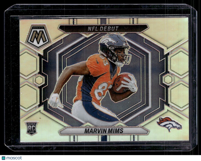 2023 MOSAIC SILVER NFL DEBUT ROOKIE MARVIN MIMS BRONCOS