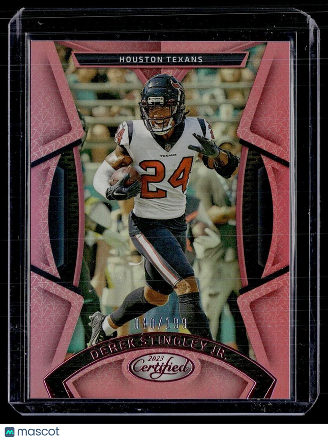 2023 CERTIFIED PINK /199 DEREK STINGLEY JR TEXANS