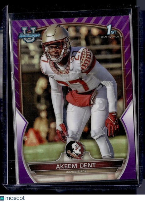 2022 BOWMAN CHROME PURPLE 1ST /399 AKEEM DENT FL ST