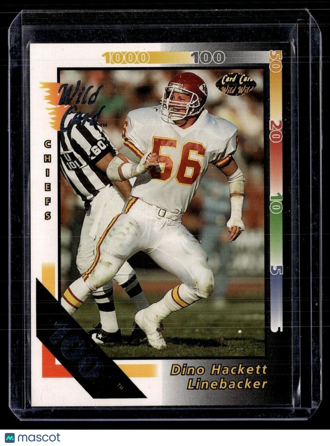 1992 WILD CARD 100 STRIPE DINO HACKETT CHIEFS