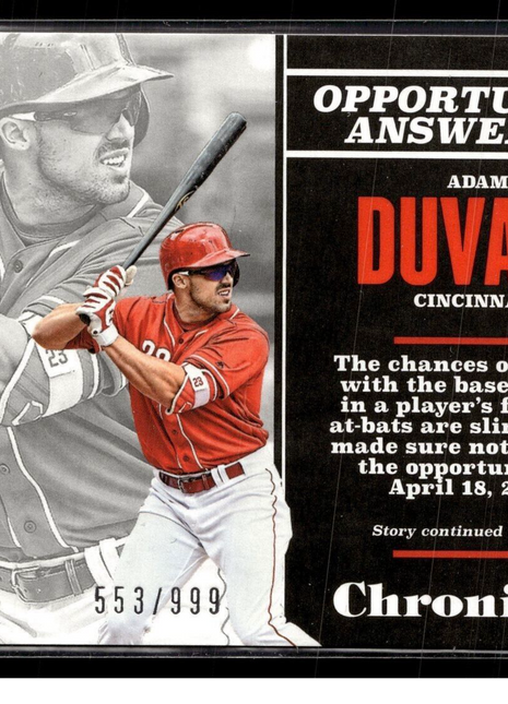 2017 CHRONICLES GOLD /999 ADAM DUVALL REDS