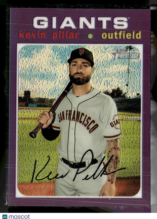 2020 HERITAGE PURPLE REFRACTOR KEVIN PILLAR BLUE JAYS