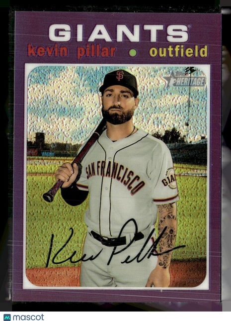 2020 HERITAGE PURPLE REFRACTOR KEVIN PILLAR BLUE JAYS