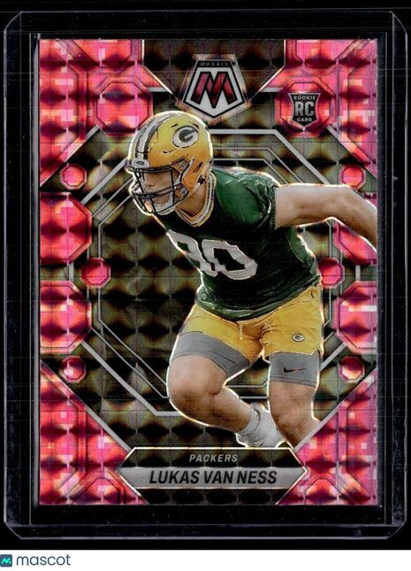 2023 MOSAIC PINK CAMO ROOKIE LUKAS VAN NESS PACKERS