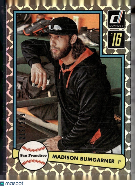 2016 DONRUSS THROWBACK HOLOMETRIC /299 MADISON BUMGARNER GIANTS