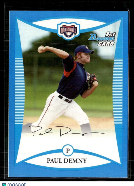 2008 BOWMAN BLUE /399 1ST PROSPECT PAUL DEMNY NATIONALS