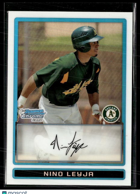 2009 BOWMAN CHROME REFRACTOR /599 1ST PROSPECT NINO LEYJA A'S