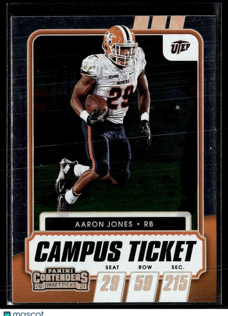 2021 CONTENDERS DRAFT CAMPUS TICKET AARON JONES UTEP