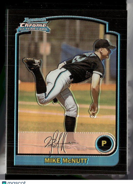 2003 BOWMAN CHROME REFRACTOR 1ST PROSPECT MIKE MCNUTT MARLINS