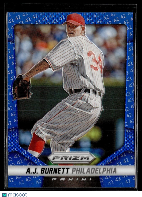 2014 PRIZM BLUE JACKIE ROBINSON 42 /42 49 A.J. Burnett - Philadelphia Phillies