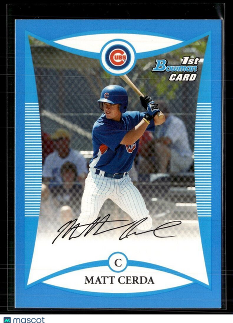2008 BOWMAN BLUE /399 1ST PROSPECT MATT CERDA CUBS