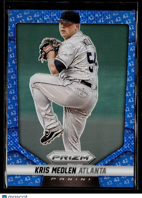 2014 PRIZM BLUE JACKIE ROBINSON 42 /42 32 Kris Medlen - Atlanta Braves