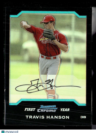 2004 BOWMAN CHROME REFRACTOR 1ST PROSPECT TRAVIS HANSON CARDINALS