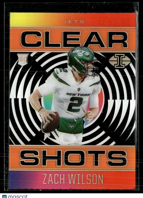 2021 ILLUSIONS ORANGE CLEAR SHOTS ROOKIE ZACH WILSON JETS