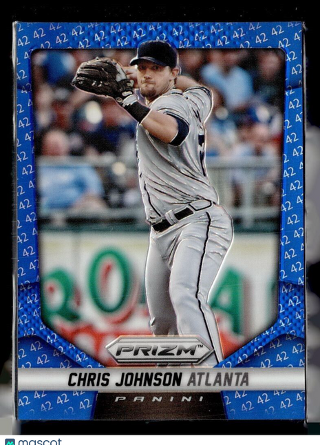 2014 PRIZM BLUE JACKIE ROBINSON 42 /42 121 Chris Johnson - Atlanta Braves