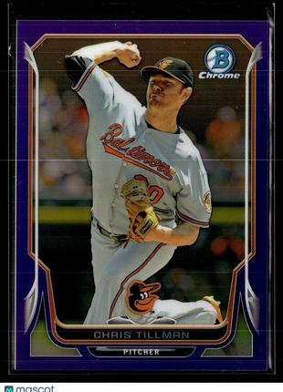 2014 BOWMAN CHROME PURPLE /150 CHRIS TILLMAN ORIOLES