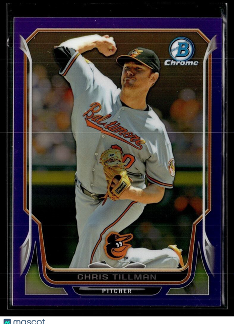 2014 BOWMAN CHROME PURPLE /150 CHRIS TILLMAN ORIOLES