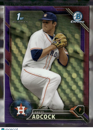 2016 BOWMAN CHROME PURPLE /250 1ST PROSPECT BRETT ADCOCK ASTROS