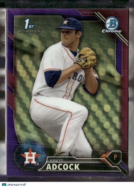 2016 BOWMAN CHROME PURPLE /250 1ST PROSPECT BRETT ADCOCK ASTROS