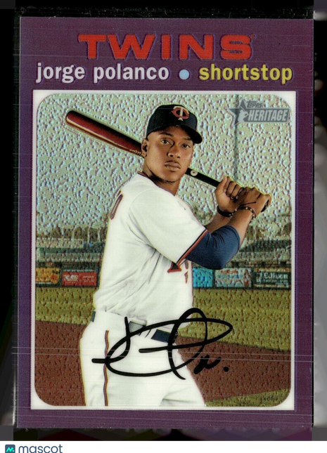 2020 HERITAGE PURPLE REFRACTOR JORGE POLANCO TWINS