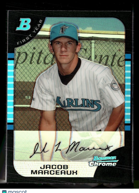 2005 BOWMAN CHROME REFRACTOR 1ST PROSPECT JACOB MARCEAUX MARLINS