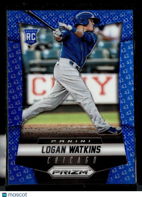 2014 PRIZM BLUE JACKIE ROBINSON 42 /42 ROOKIE 191 Logan Watkins - Chicago Cubs