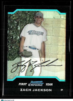 2004 BOWMAN CHROME REFRACTOR 1ST PROSPECT ZACH JACKSON BLUE JAYS