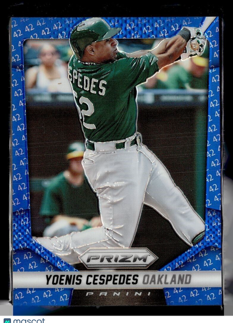 2014 PRIZM BLUE JACKIE ROBINSON 42 /42 6 Yoenis Cespedes - Oakland A's