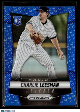 2014 PRIZM BLUE JACKIE ROBINSON 42 /42 ROOKIE 188 Charlie Leesman White Sox