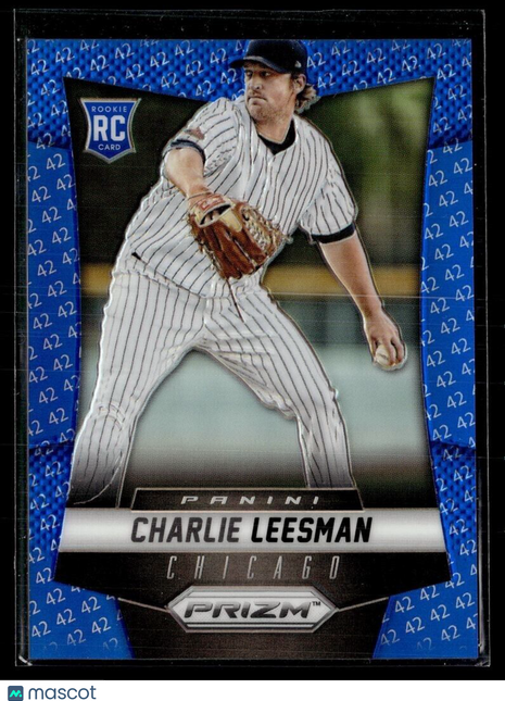 2014 PRIZM BLUE JACKIE ROBINSON 42 /42 ROOKIE 188 Charlie Leesman White Sox