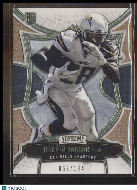 2015 SUPREME BRONZE ROOKIE /194 MELVIN GORDON CHARGERS