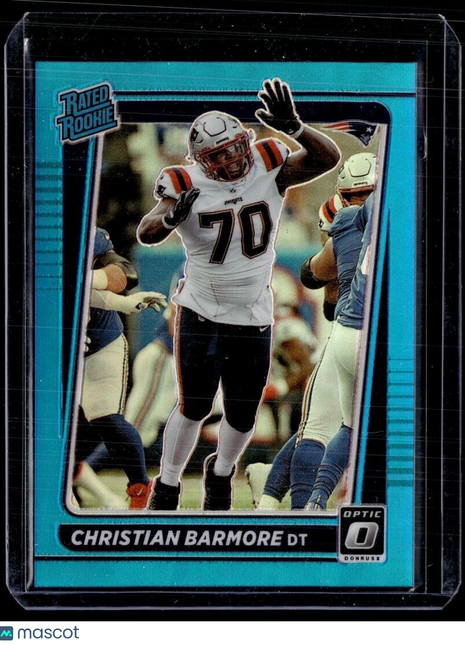 2021 OPTIC AQUA /299 RATED ROOKIE CHRISTIAN BARMORE PATRIOTS