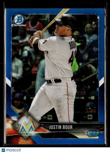 2018 BOWMAN CHROME BLUE /150 JUSTIN BOUR MARLINS