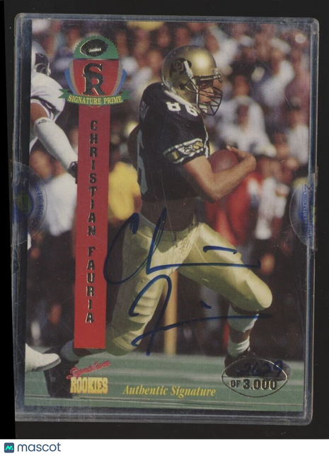 1995 SIGNATURE ROOKIES PRIME /3000 AUTO CHRISTIAN FAURIA COLORADO