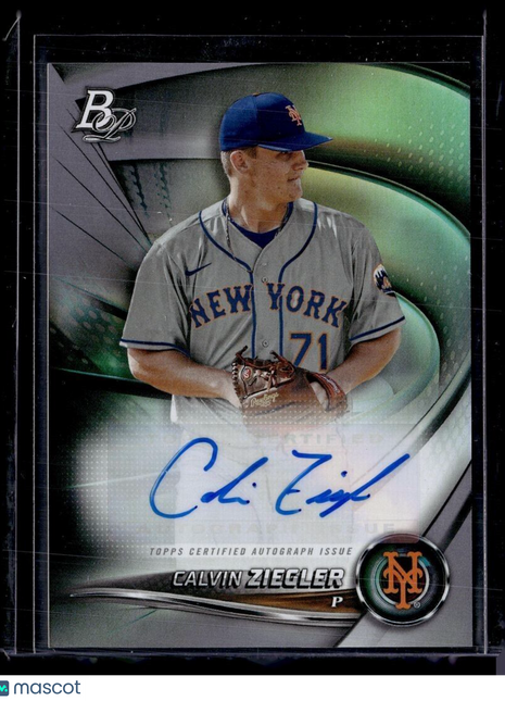 2022 BOWMAN PLATINUM AUTO CALVIN ZIEGLER METS