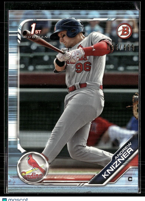 2019 BOWMAN SKY BLUE /499 1ST PROSPECT ANDREW KNIZNER CARDINALS