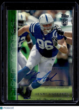 2015 FIELD ACCESS GREEN ROOKIE /50 AUTO HENRY ANDERSON COLTS