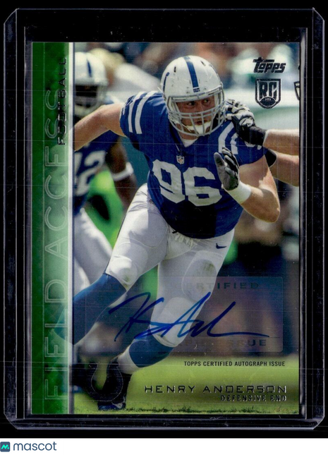 2015 FIELD ACCESS GREEN ROOKIE /50 AUTO HENRY ANDERSON COLTS