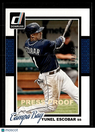2014 DONRUSS SILVER PRESS PROOF /199 YUNEL ESCOBAR RAYS