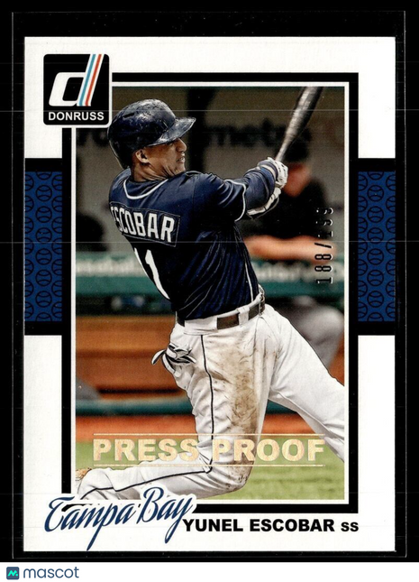 2014 DONRUSS SILVER PRESS PROOF /199 YUNEL ESCOBAR RAYS
