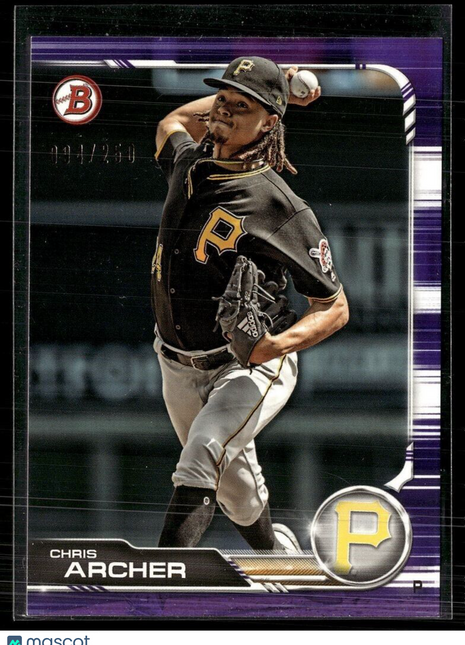 2019 BOWMAN PURPLE /250 CHRIS ARCHER PIRATES