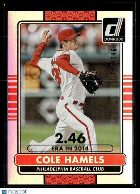 2015 DONRUSS CAREER /246 COLE HAMELS PHILLIES