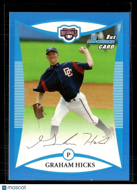2008 BOWMAN BLUE /399 1ST PROSPECT GRAHAM HICKS NATIONALS