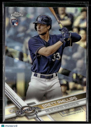 2017 TOPPS CHROME REFRACTOR /250 ROOKIE BRETT PHILLIPS BREWERS